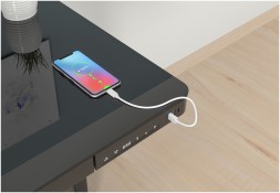 Стол для компьютера Cactus подъёмный столешница стекло черный каркас черный (CS-EGD-BBK)