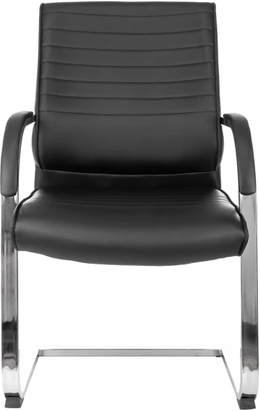 Кресло Бюрократ T-8010-Low-V черный эко.кожа низк.спин. полозья металл хром