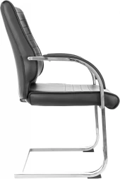 Кресло Бюрократ T-8010-Low-V черный эко.кожа низк.спин. полозья металл хром