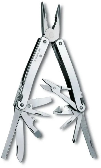 Мультитул Victorinox SwissTool Spirit X (3.0235.L) 105мм 35функц. мини-отвертка/штопор/набор бит/чехол кожаный серебристый подар.коробка