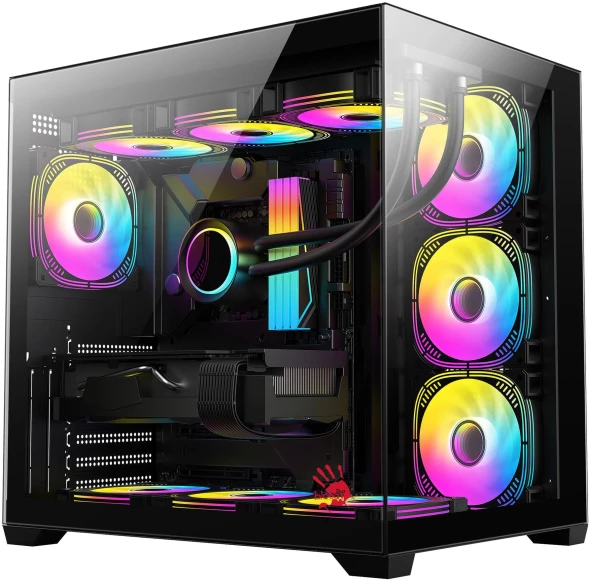 Корпус Bloody CC-122 черный без БП ATX 10x120mm 1xUSB2.0 1xUSB3.0 audio