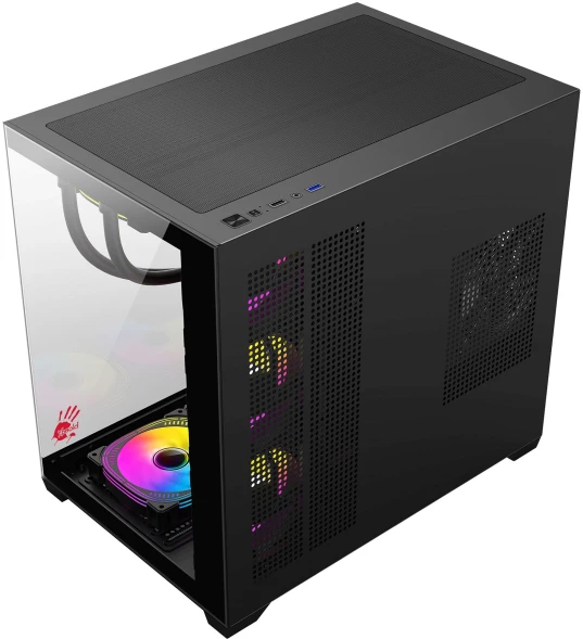 Корпус Bloody CC-122 черный без БП ATX 10x120mm 1xUSB2.0 1xUSB3.0 audio