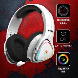 Наушники с микрофоном A4Tech Bloody MR710 серый 1.5м мониторные BT/Radio оголовье (MR710 GREY)