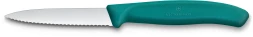 Нож кухонный Victorinox Swiss Classic (6.7634.C1) стальной столовый для чистки овощей и фруктов лезв.80мм серрейт. заточка зеленый