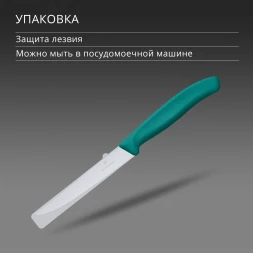 Нож кухонный Victorinox Swiss Classic 6.7234.C1 стальной универсальный для стейка/пиццы лезв.110мм серрейт. заточка зеленый