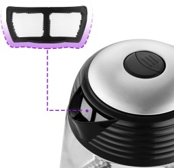 Чайник электрический Kitfort КТ-6125 1.7л. 2200Вт черный/нержавеющая сталь корпус: стекло/пластик
