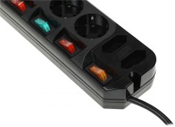 Сетевой удлинитель Most A16 3м (6 розеток) черный (пакет ПЭ)