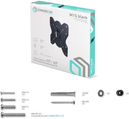 Кронштейн для телевизора Onkron M1S черный 17&amp;quot;-43&amp;quot; макс.35кг настенный фиксированный
