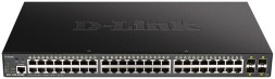 Коммутатор D-Link DGS-1250-52XMP/A1A (L2) 48x1Гбит/с 4SFP+ 48PoE+ 370W управляемый