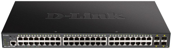 Коммутатор D-Link DGS-1250-52XMP/A1A (L2) 48x1Гбит/с 4SFP+ 48PoE+ 370W управляемый