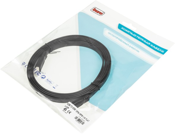 Кабель аудио-видео Buro HDMI 1.4 Flat HDMI (m)/HDMI (m) 2м. черный (BHP HDMI 2)