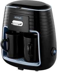 Кофеварка капельная Kitfort КТ-7447 450Вт черный/голубой