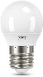 Лампа светодиодная Gauss Elementary 12Вт цок.:E27 шар 220B 3000K св.свеч.бел.теп. (упак.:10шт) (53212)
