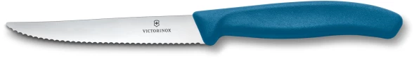 Нож кухонный Victorinox Swiss Classic 6.7232.C1 стальной универсальный для стейка/пиццы лезв.110мм серрейт. заточка синий