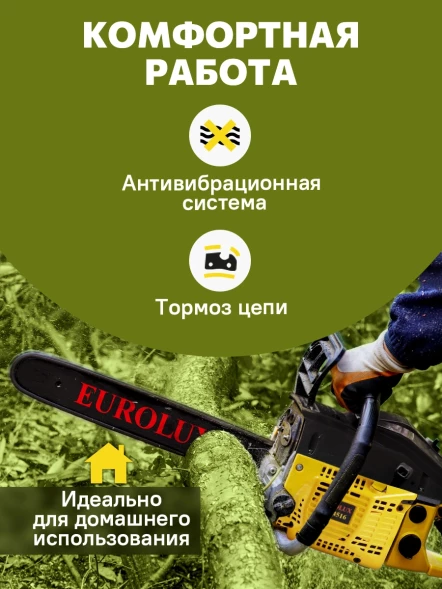 Бензопила Eurolux GS-4516 2300Вт 3.1л.с. дл.шины:16&amp;quot; (40cm) (70/6/7)