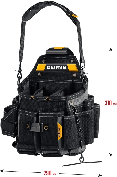 Сумка для инструментов Kraftool KPB-23 23карм. черный/желтый (38766)