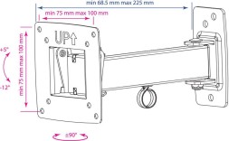 Кронштейн для телевизора Kromax OPTIMA-103 черный 10&amp;quot;-28&amp;quot; макс.25кг настенный поворотно-выдвижной и наклонный