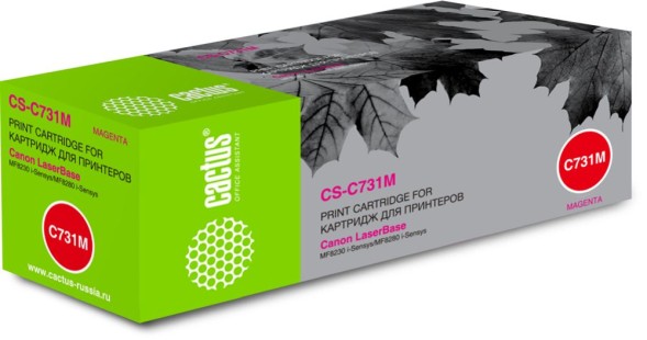 Картридж лазерный Cactus CS-C731M 731 M пурпурный (1800стр.) для Canon LB i-Sensys MF8230/MF8280
