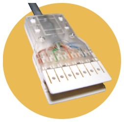 Патч-корд Lanmaster LAN-45-P4-2M UTP 110-P4 кат.3 2м