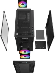 Корпус Deepcool CC360 ARGB черный без БП mATX 5x120mm 4x140mm 1xUSB2.0 1xUSB3.0 audio bott PSU