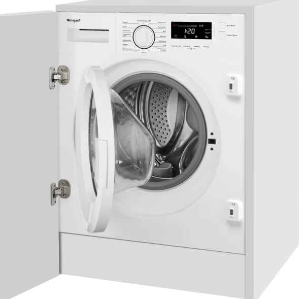 Стиральная машина Weissgauff WMI 6147 Inverter Steam класс:A+++ загрузка до 7кг отжим:1400об/мин белый инвертер