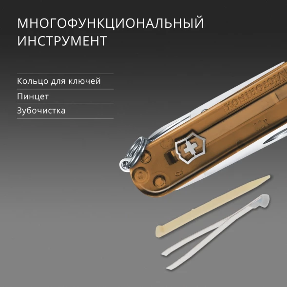 Нож перочинный Victorinox Classic SD Chocolate Fugde (0.6223.T55G) 58мм 7функц. подар.коробка