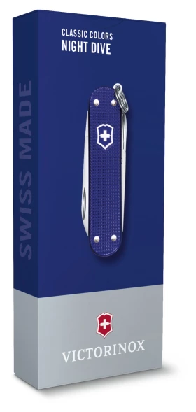 Нож перочинный Victorinox Classic SD Alox Night Dive (0.6221.222G) 58мм 5функц. синий подар.коробка