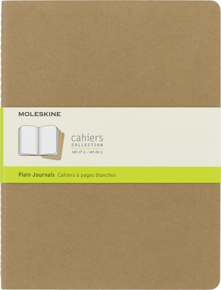 Блокнот Moleskine CAHIER JOURNAL QP423 XLarge 190х250мм обложка картон 120стр. нелинованный бежевый (3шт)