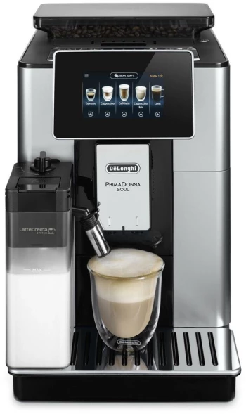 Кофемашина Delonghi Primadonna Soul ECAM610.55.SB 1450Вт черный/серебристый