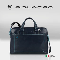 Деловая сумка Piquadro Blue Square CA3335B2/BLU2 с отделением для ноутбука 15" синяя натур.кожа