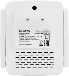 Повторитель беспроводного сигнала Digma D-WR400 AC1200 10/100BASE-TX/Wi-Fi белый