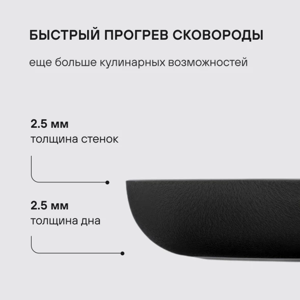 Сковорода Rondell Infinity RDA-571 круглая 24см покрытие: Xylan Plus ручка несъемная (без крышки) черный
