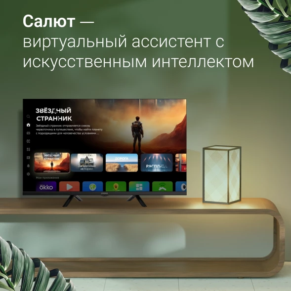 Телевизор LED Digma 32&amp;quot; DM-LED32SBB34 Салют ТВ Frameless Metal черный HD 60Hz DVB-T DVB-T2 DVB-C DVB-S DVB-S2 USB WiFi Smart TV