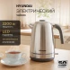 Чайник электрический Hyundai HYK-S5806 1.7л. 2200Вт серебристый матовый/черный корпус: металл