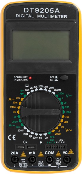 Мультиметр Ресанта DT 9205A цифровой черный/желтый