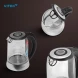Чайник электрический Vitek VT-WK1009 1.7л. 2200Вт черный/серый корпус: стекло
