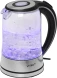 Чайник электрический Vitek VT-WK1009 1.7л. 2200Вт черный/серый корпус: стекло