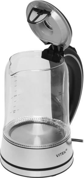 Чайник электрический Vitek VT-WK1009 1.7л. 2200Вт черный/серый корпус: стекло