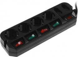 Сетевой фильтр Most ARG 3м (6 розеток) черный (пакет ПЭ)