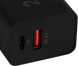 Сетевое зар./устр. Digma DGW2D 20W 3A+1A (PD+QC) USB-C/USB-A универсальное черный (DGW2D0F110BK)