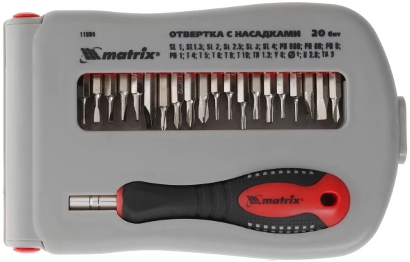 Отвертка Matrix 11584 в компл.:22 предмета жесткий кейс