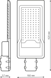 Светильник консольный Gauss 629534380 80Вт ламп.:1шт черный