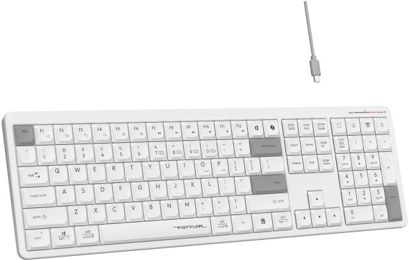 Клавиатура A4Tech Fstyler FBX55C белый USB беспроводная BT/Radio slim Multimedia (FBX55C)