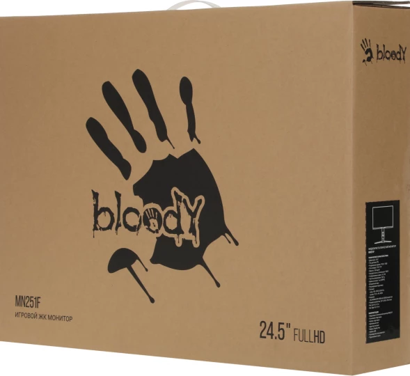 Монитор Bloody 24.5&amp;quot; MN251F серый IPS LED 1ms 16:9 HDMI M/M матовая HAS Piv 320cd 178гр/178гр 1920x1080 200Hz G-Sync DP FHD USB 4.3кг