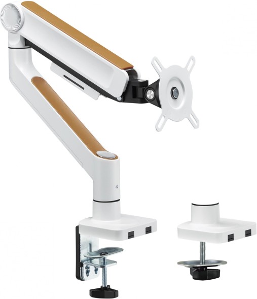 Кронштейн для мониторов Ultramounts UM732W белый/коричневый 17&amp;quot;-32&amp;quot; макс.8кг крепление к столешнице поворот и наклон