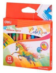 Восковые мелки Deli EC20800 Colorun 12цв. картон.кор./европод.