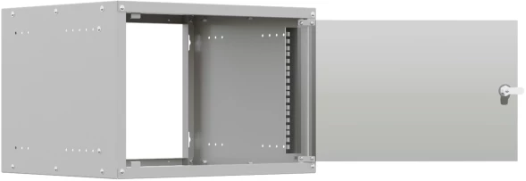 Шкаф коммутационный NTSS Lime (NTSS-WL6U5545GS) настенный 6U 550x450мм пер.дв.стекл несъемн.бок.пан. 30кг серый 370мм 9.6кг 110град. 370мм IP20 укомплектованный