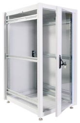 Шкаф коммутационный ЦМО (ШТК-Э-24.6.6-13АА) напольный 24U 600x600мм пер.дв.стекл металл 2 бок.пан. направл.под закл.гайки 540кг серый 515мм 51кг 180град. 1187мм IP20 сталь