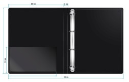 Папка на 4-х кольцах Бюрократ -0818/4RBLCK A4 пластик 0.7мм кор.18мм внутр. с вставкой черный