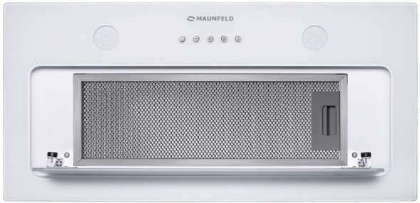 Вытяжка встраиваемая Maunfeld TRAPEZE 601GG белый управление: кнопочное (1 мотор)